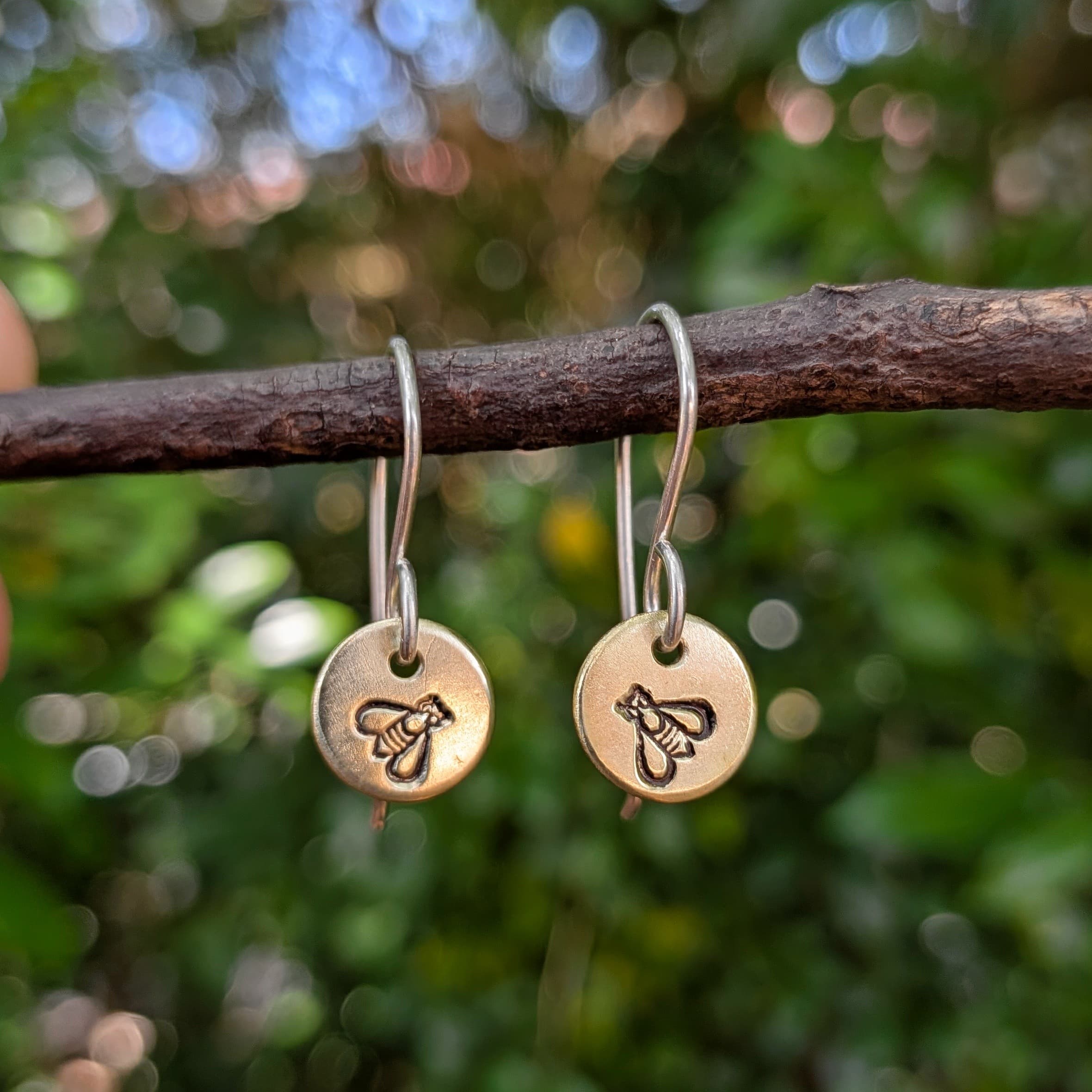 Bee Small Round Drop Earrings — Jemica Ostrofski