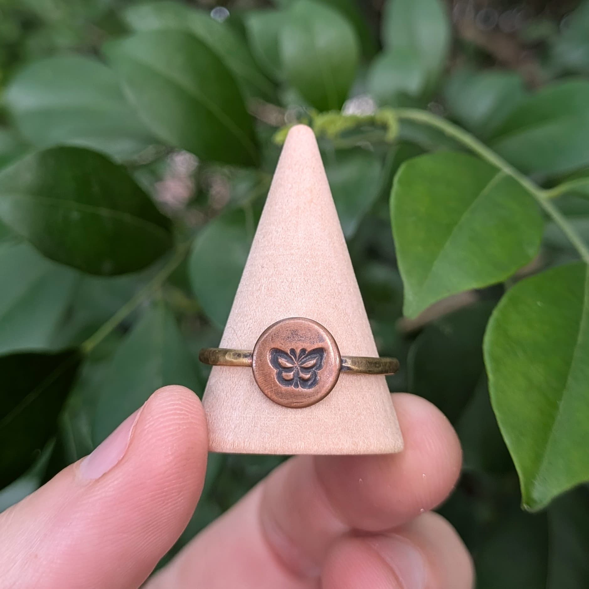 Copper Patina & Brass Butterfly Ring — Jemica Ostrofski
