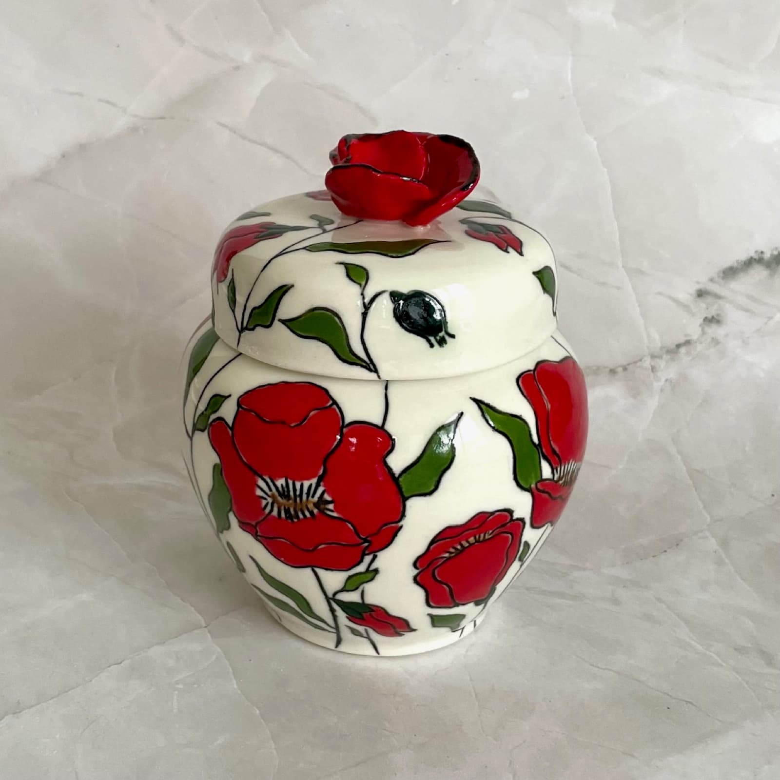 Red Poppy Ginger Jar — Juni Margrie