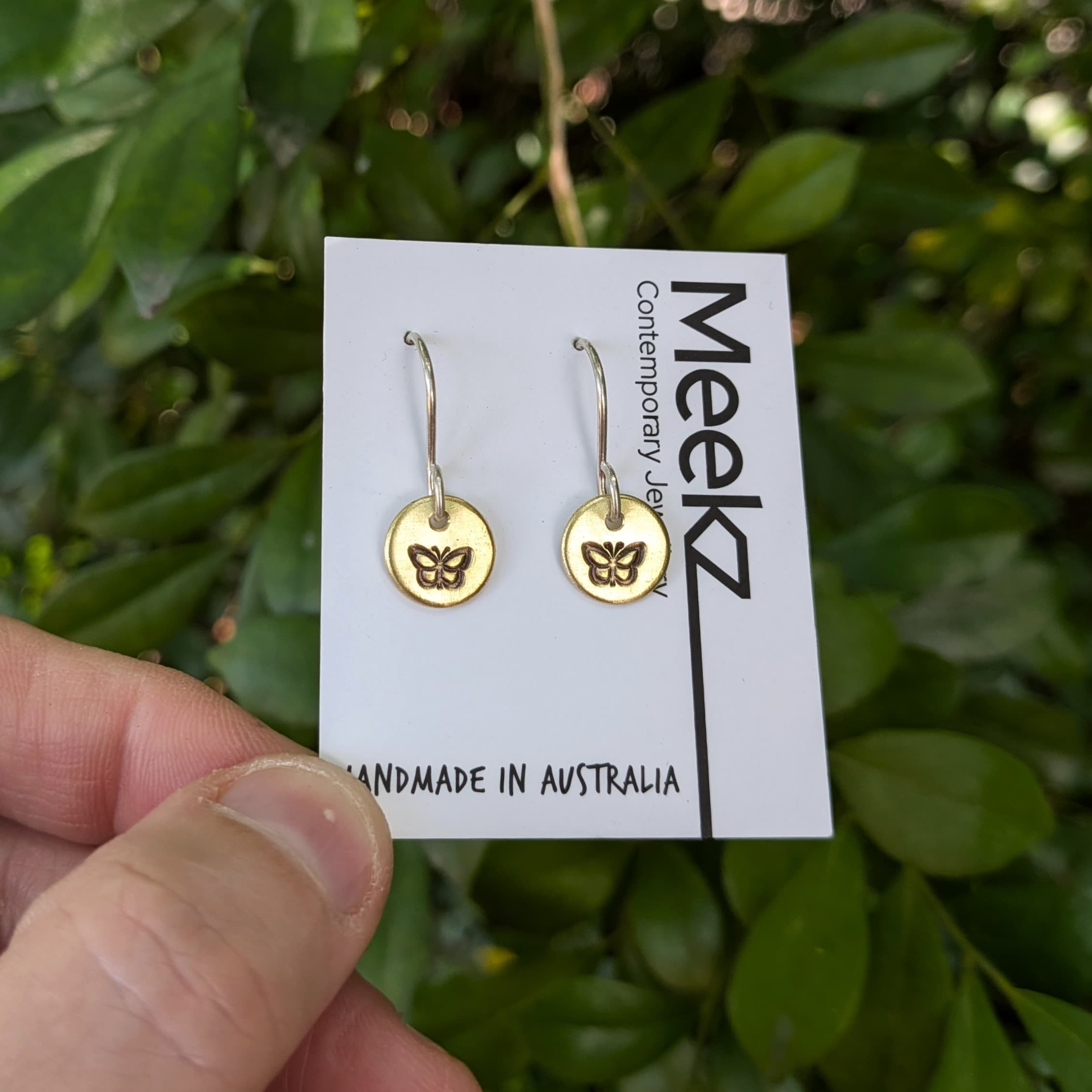 Butterfly Small Round Drop Earrings — Jemica Ostrofski