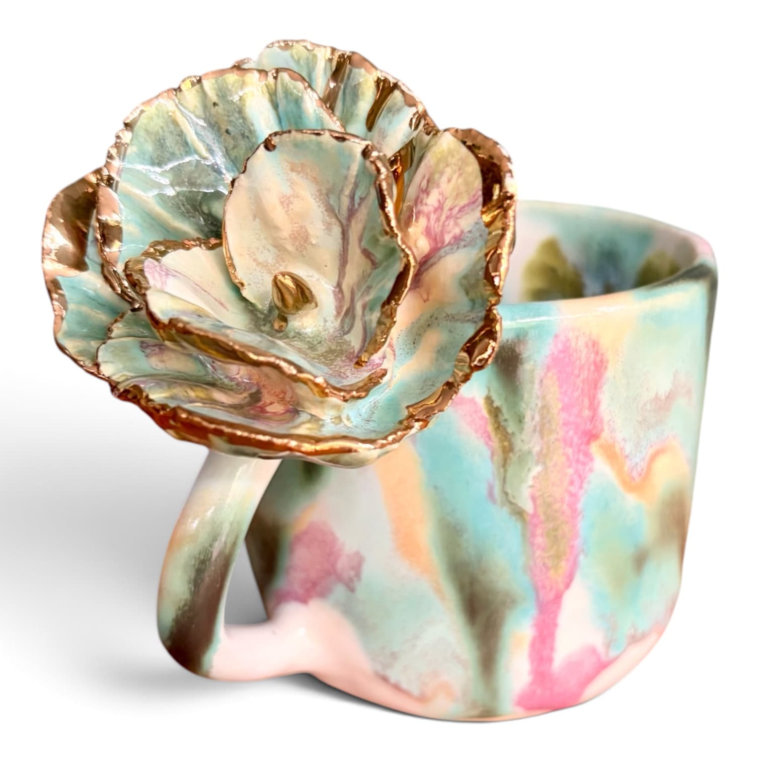 Lustred Flower Mug 2 — Kelly Bonk