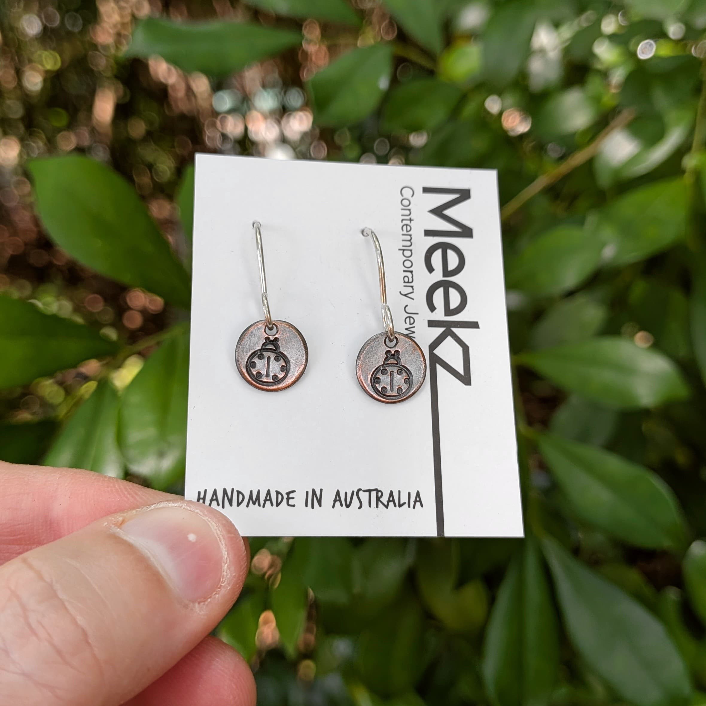 Ladybeetle Small Round Drop Earrings — Jemica Ostrofski