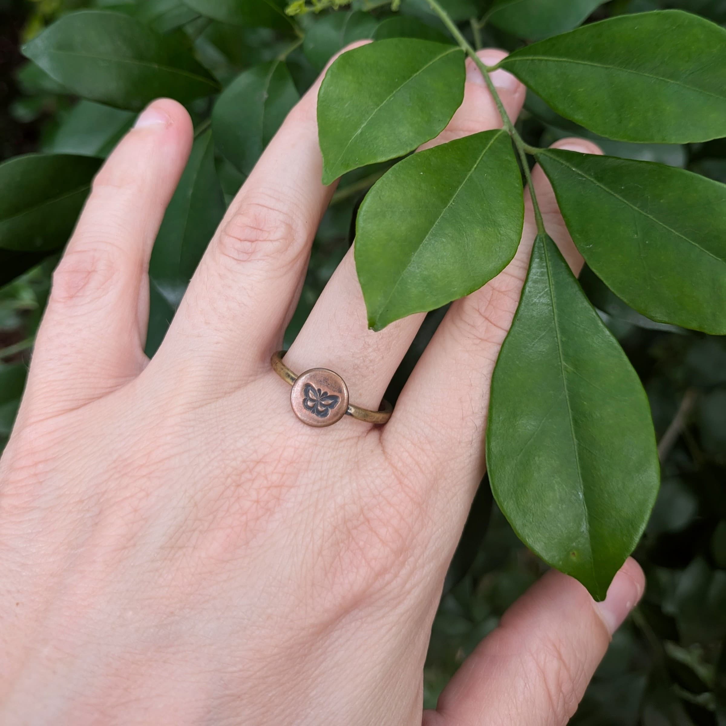 Copper Patina & Brass Butterfly Ring — Jemica Ostrofski