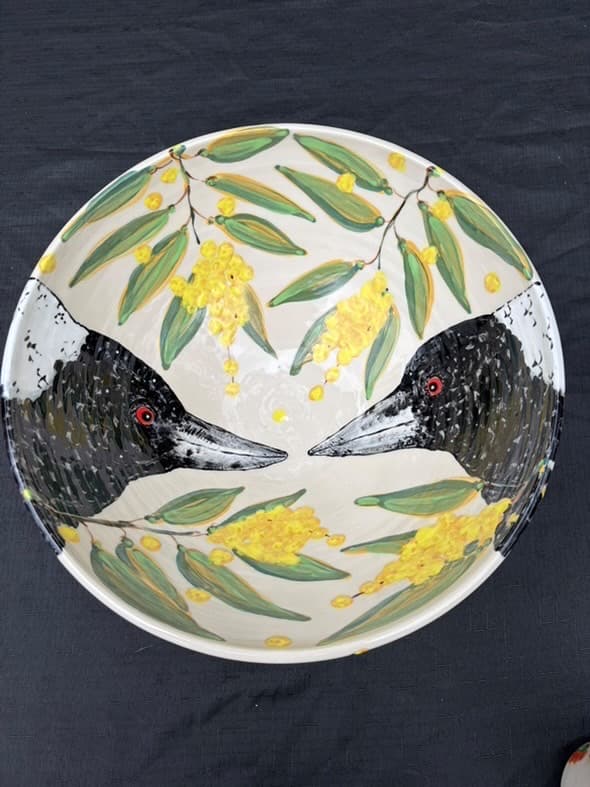 Magpie & Wattle Large Bowl — Christine Pickett