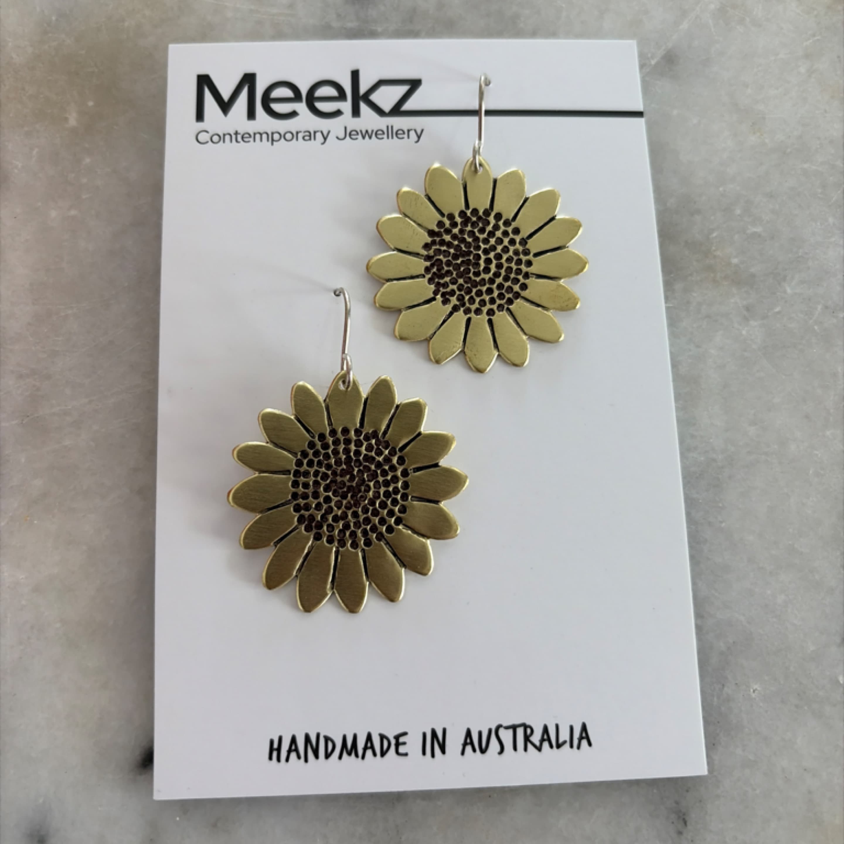 Sunflower drop earrings