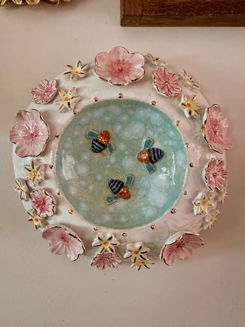 3 Blue Banded Bee Wall Art — Marlyn Radley