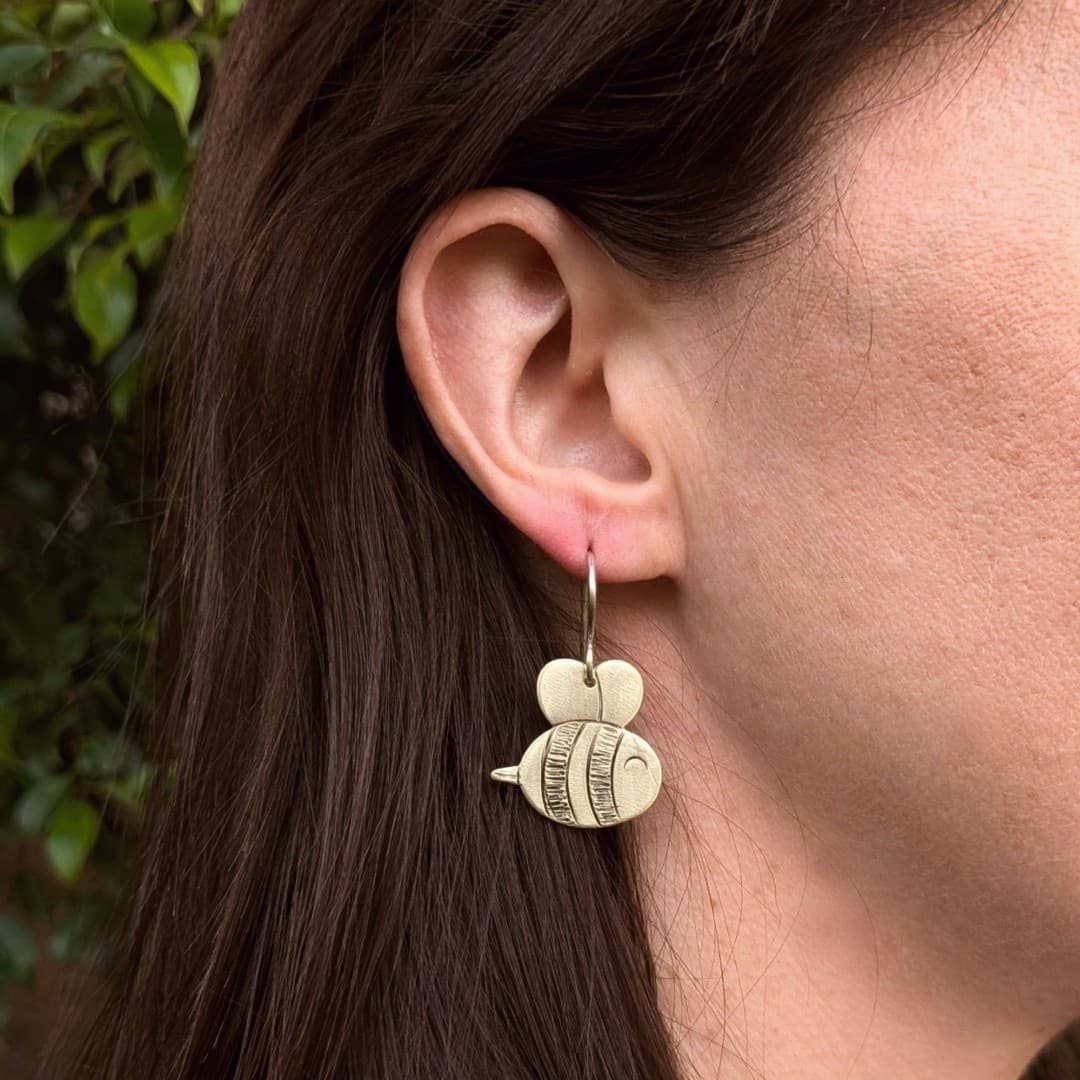 Cartoon Bee Drop Earrings — Jemica Ostrofski