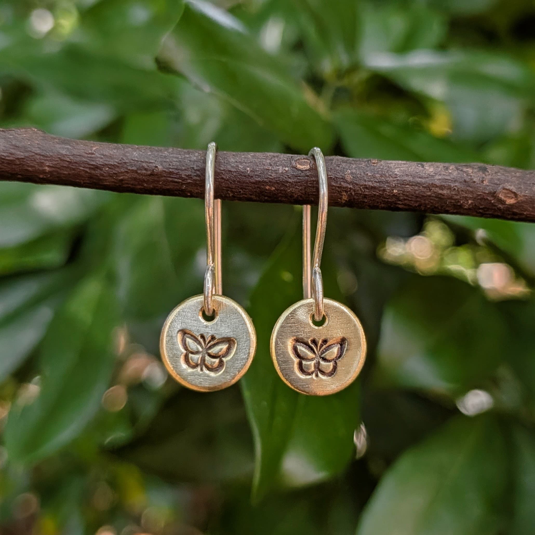 Butterfly Small Round Drop Earrings — Jemica Ostrofski