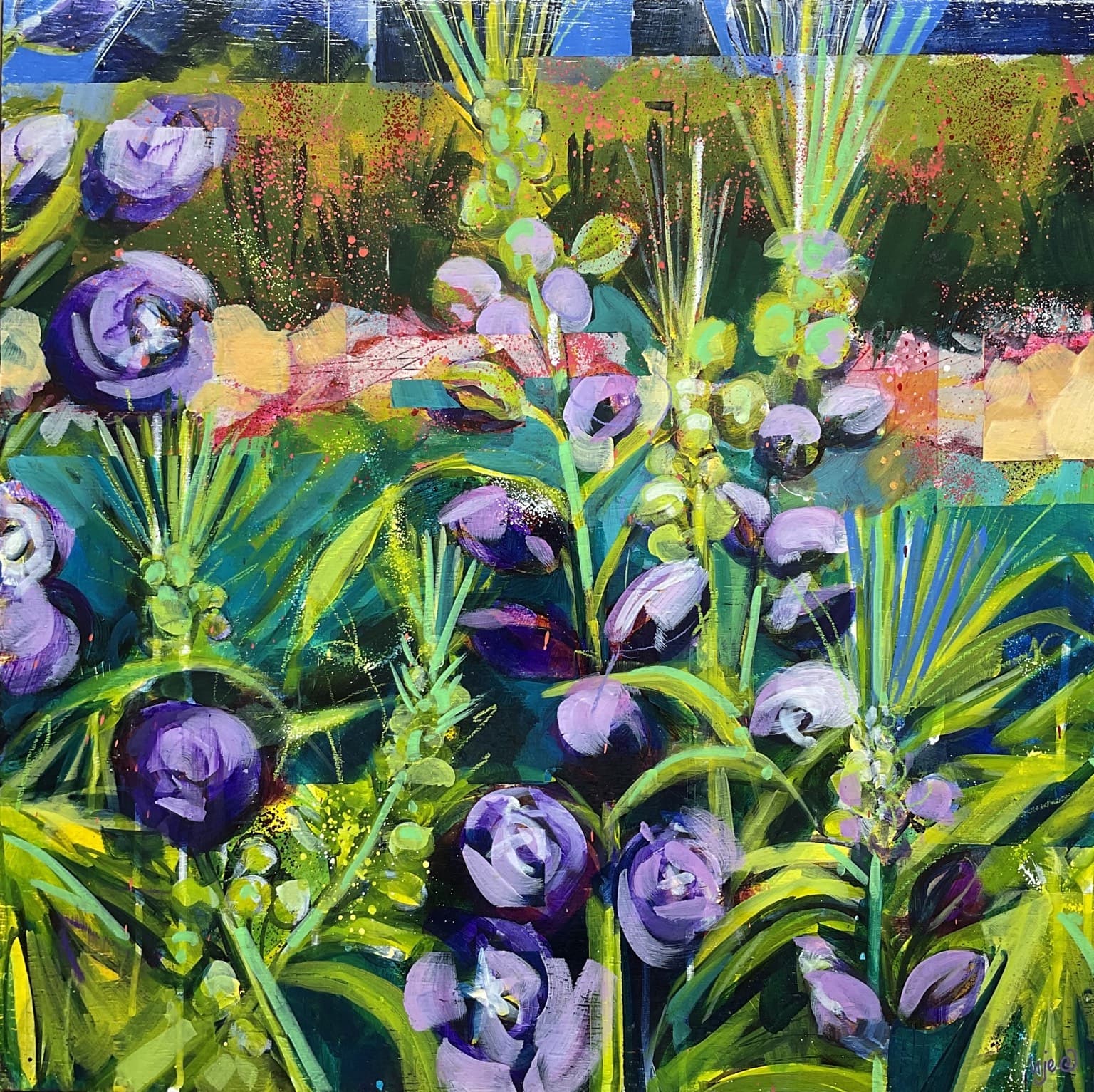 George and the Delphiniums — Helen Evans